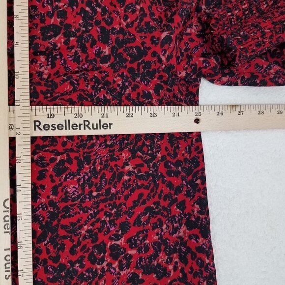 NEW Sanctuary Plus 1X Abstract Long sleeve Blouse Top Black/Red $89 - Picture 8 of 9